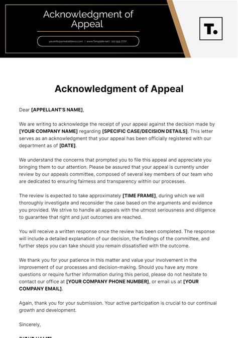Lodgment of Appeal Acknowledgement .